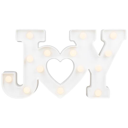 12.75" White Joy LED Christmas Marquee Wall Sign